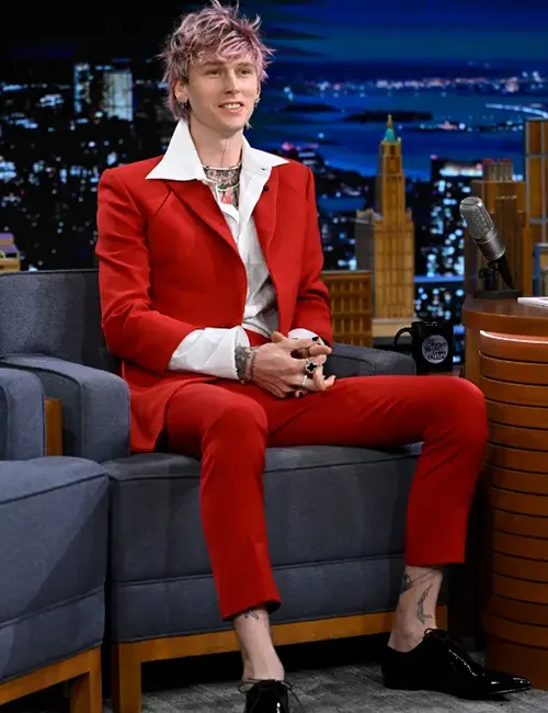 Colson Baker Red Suiting Fabric Suit