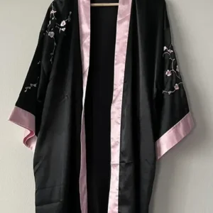 Colson-Baker-Silk-Fabric-Robe-Coat-Front
