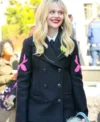 Emily Alyn Lind Gossip Girl S02 Black Patched Coat