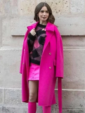 Emily Cooper Emily In Paris Pink Long Coat