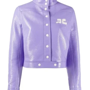 Emily In Paris S02 Purple Emily Cooper Leather Jacket