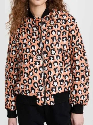 Emily In Paris S03 Lily Collins Lady Leopard Bomber Jacket