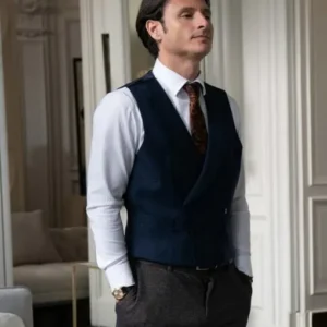 Emily in Paris Mathieu Cadault Blue Vest