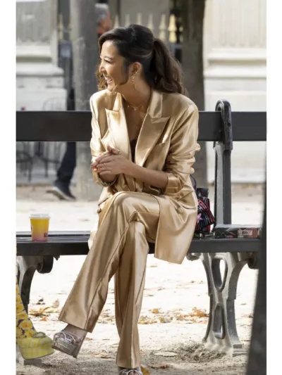 Emily in Paris Mindy Chen S03 Gold Metallic Blazer