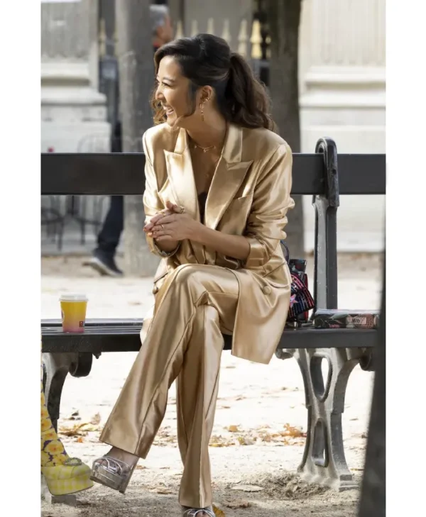 Emily in Paris Mindy Chen S03 Gold Metallic Blazer