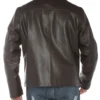 Full Grain Brown Leather Jacket Back