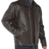 Full Grain Brown Leather Jacket For Men