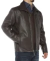 Full Grain Brown Leather Jacket For Men