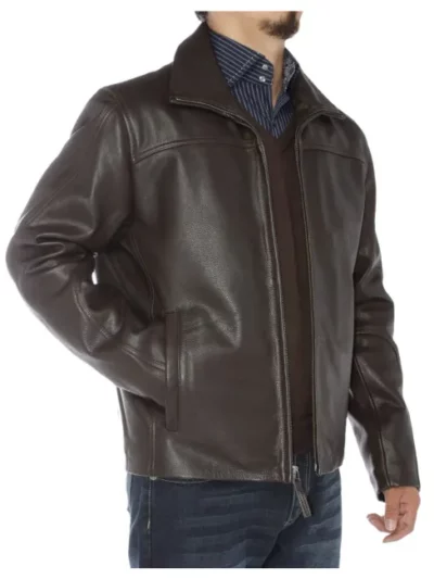 Full Grain Brown Leather Jacket For Men