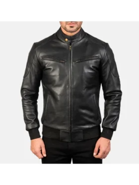 Full Grain Leather Bomber Jacket