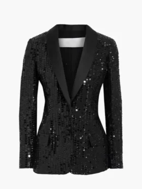 Georgina Sparks Gossip Girl Season 02 Black Sequin Blazer Front