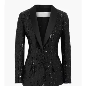 Georgina Sparks Gossip Girl Season 02 Black Sequin Blazer Front