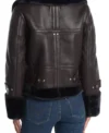 Gossip Girl Julien Calloway Fur Trim Black Leather Jacket Back 1