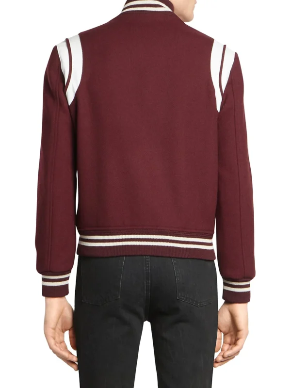 Gossip Girl Julien Calloway Maroon Varsity Jacket Back