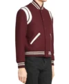 Gossip Girl Julien Calloway Maroon Varsity Jacket Side