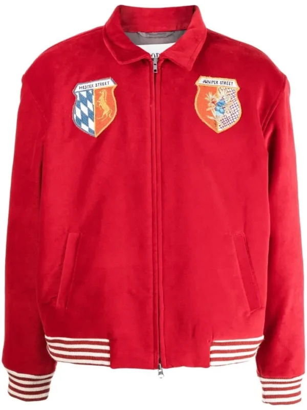 Gossip-Girl-Reboot-S02-Max-Wolfe-Red-Bomber-Jacket-for-sale-front