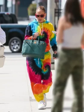 Jennifer Lopez Tie Dye Tracksuit