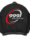 Juice Wrld 999 Life Black Wool Fabric Letterman Jacket Back