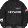 Juice Wrld 999 Life Black Wool Fabric Letterman Jacket Front