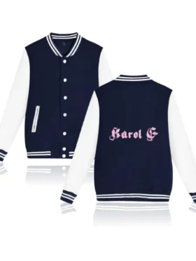 Karol G Blue Baseball Varsity Jacket