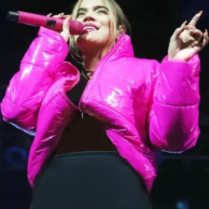 Karol G Pink Puffer Jacket