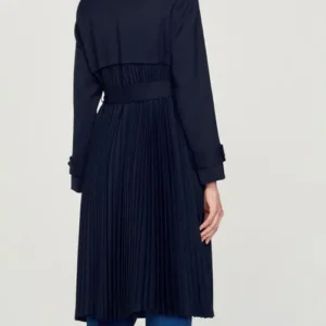 Katherine Heigl Firefly Lane S02 Navy Blue Pleated Coat Back