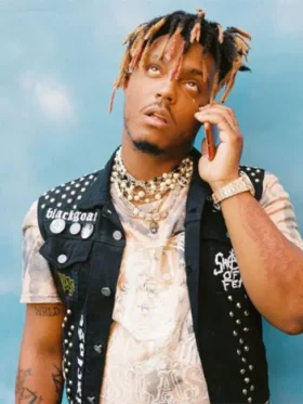Legends Never Die Juice Wrld Black Studded Denim Vest 