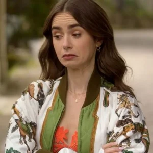 Lily Collins Emily In Paris S02 Printed Jacket