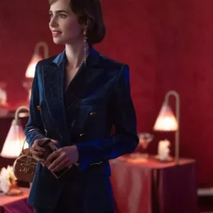 Lily-Collins-Emily-In-Paris-S03-Blue-Velvet-Suit