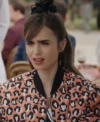 Lily Collins Emily In Paris S03 Lady Leopard Bomber Jacket