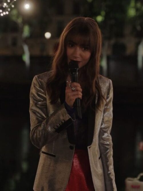 Lily Collins Emily In Paris S03 Silver Blazers