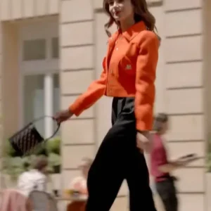 Lily Collins Emily in Paris S03 Orange Cotton Jacket