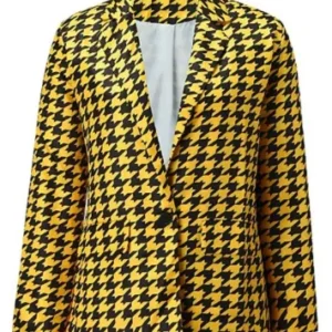 Lily Collins Emily in Paris S3 Yellow Plaid Blazer