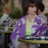 Lily CollinsEmily in Paris S03 Purple Wool Trench Coat