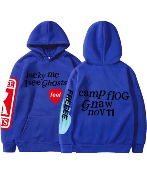 Lucky Me I See Ghosts Blue Hoodie