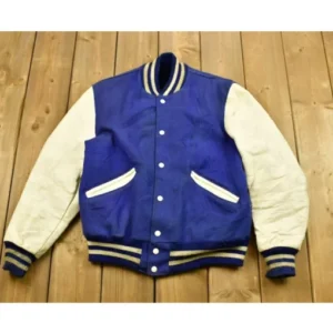 Maddox Wool Blue Varsity Jacket