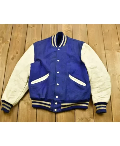 Maddox Wool Blue Varsity Jacket