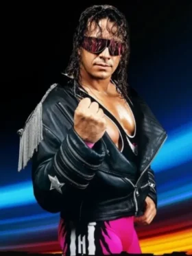Men Bret Hart Genuine Leather Jacket For Sale