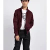 Mens Burgundy Suede Jacket