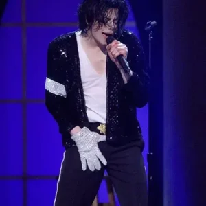 Michael Jackson Billie Jean Black Sequin Jacket Front