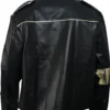 Michael Jackson Black Stand Up Collar Leather Jacket Front