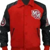 Michael Jackson Red And Black Wool With Faux Leather Varsity Jacket Front