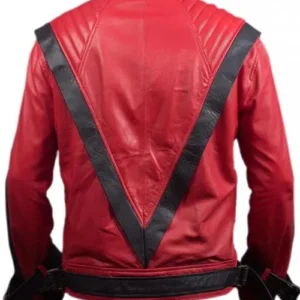 Michael Jackson Thriller 1982 Red Leather Jacket Bacl