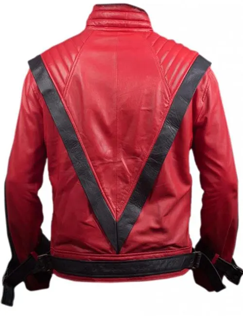 Michael Jackson Thriller 1982 Red Leather Jacket Bacl