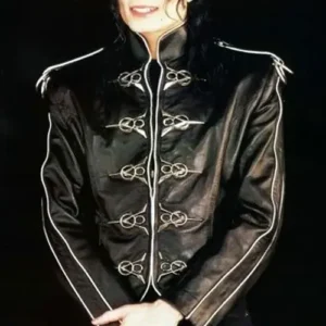 Michael Jacksons V8 Black Real Leather Jacket
