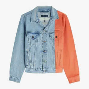 Multicolor Juice Wrld 999 Denim Blue and Orange Jacket 1 1