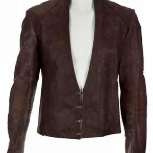 NSync and Michael Jackson Brown Leather Jacket Front