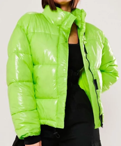 Neon Lime Green Puffer Jacket