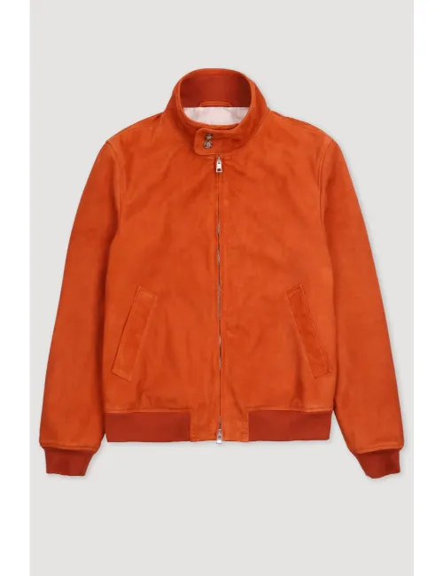 Orange Suede Zip Jacket