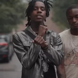 Polo G Heartless Silver Leather Jacket For Sale